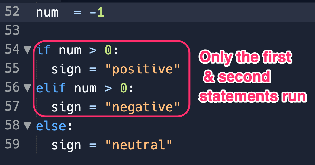 Screenshot of a conditional statement